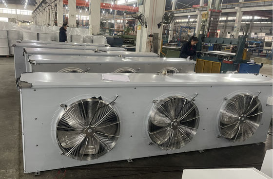 Acero inoxidable DD / DL / DJ Refrigerante de almacenamiento en frío Evaporador de aire con ventilador axial
